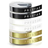 6X Pristar 9mm x 3m Compatibile Nastro Etichette per Dymo 3D Plastica Etichette Bianca su Nero/Trasparente/Oro per Dymo Omega und ...