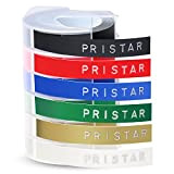 6X Pristar Compatibile Nastro Etichette per Dymo 3D Plastica Etichette 9mm x 3m Bianca su Nero/Rosso/Blu/Verde/Oro/Trasparente per Dymo Omega Junior ...