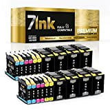 7INK - Cartuccia d'inchiostro compatibile per Brother LC529 e LC525XL (8 x nero, 4 x ciano, 4 x magenta, 4 ...