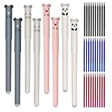 8 penne gel a forma di maiale Panda Erasable Gel Pen con 30 ricariche, penna roller cancellabile per studenti adulti ...