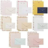 8 Set 48 Fogli di Carta 8 Buste Lettere BESLIME Bellissima carta da lettere,Carta da Lettere Vintage Fogli Decorati, Carta ...