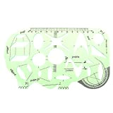 A0127 - Righello geometrico per misurare il cerchio matematico, modello di disegno, strumento di misurazione cancelleria per studenti