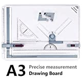 A3 Disegno Bordo, Preciva 50x36,5 CM Tavola Disegno A3 Tecnigrafo Portatile Drawing Board per Art Architettura