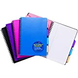 A5 Wirebound Project Notebook with 4 Moveable Internal Dividers - 100 Sheets=200 Pages - Ruled - Size - 210mm X ...