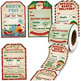 ABchat 200 Pieces from Santa Claus Stickers Roll Vintage Christmas Tags Stickers,Present Stickers Labels 2.3 x 3.34 inch Light Color ...