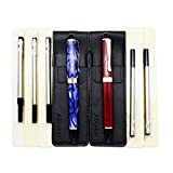Abcsea 2 pezzi Jinhao 450 penne roller eleganti ricaricabile, penne punta fineliner 0.5 nere (erba rossa e fiore blu), con ...
