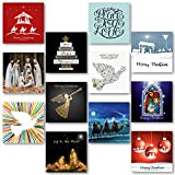 Absolutely Yours, biglietti di Natale di beneficenza, confezione da 24 pezzi, ogni biglietto di Natale ha 12 diversi disegni religiosi, ...