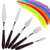 Acciaio Inox Palette Knife Set di 5 ,coltelli e spatole per Pittura Olio Professionale spatole per Pittura acrilica Olio Knife ...