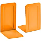 Acrimet Fermalibri Premium Reggilibri in Metallo Resistente (Arancione Acceso) (1 Paio)