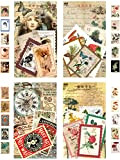 Adesivi Carta Album Vintage, 240 Pezzi Francobolli Adesivi Vintage, Francobolli Adesivi Scrapbooking, Set Adesivi Francobolli Vintage, per Album, Calendario, Quaderno, ...