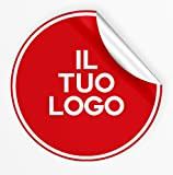 Adesivi personalizzati - PERSONALIZZALO QUI - Etichette aziendali logo azienda - Carica logo, immagine, foto - Adesivo negozio, ufficio (5 ...
