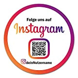 Adesivo Social Media con codice QR per aziende di marchi personalizzati per auto, autobus, vetrine, pubblicità pubblicitaria (05 Instagram, rotondo)