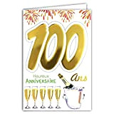 Age MV 69 – 2046 scheda anniversario 100 anni Uomo Donna Motivo Flutes bottiglia champagne Fuochi d' artificio