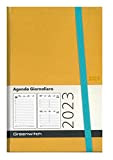 Agenda Giornaliera 2023 9x14 Centimetri A6 Saffiano Greenwitch AGI05DS (Gialla)