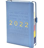 Agenda giornaliera Calendario deluxe per il 2021, con copertina morbida, 12 mesi, con passante per penna, elastico e tasca interna ...