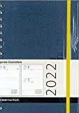 Agenda Giornaliera Spirale 2022 15x21 A5 Centimetri Saffiano Greenwitch AGI01DS (2 Blu)
