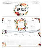 Agenda settimanale con fiori / agenda senza data / calendario da tavolo / agenda 2021 / formato orizzontale / weekly ...