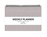 Agenda settimanale Elite Check - Scheduler settimanale e giornaliero senza datato, casella di controllo, nota gratuita/25 x 17 cm (grigio)