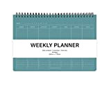 Agenda settimanale Elite Check - Scheduler settimanale e giornaliero senza datato, casella di controllo, nota gratuita/25 x 17 cm (verde ...
