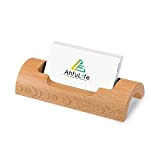 AhfuLife - Porta biglietti da visita, con tasca singola, in legno, per scrivania, per biglietti da visita, per ufficio, casa, ...