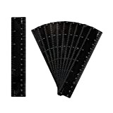 AIEX 10 pezzi Righello Plastica, 15 cm Righello Righelli Plastic Ruler per Studenti Scuola Ufficio (Nero)