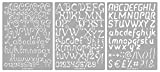 Aleks Melnyk #44 Normografo Metallo, Alfabeto Stencil in Corsivo Grandi, 3 Pezzi, Lettere e Numeri, Template per pirografo, Righello con ...