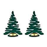 Alessi Barkplace Tree BM16S2 GR Set di Due Segnaposto a Forma di Albero di Natale, in Acciaio Colorato con Resina ...