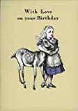 Alice in Wonderland Deer Birthday Cartolina d'auguri