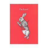 Alice in Wonderland White Rabbit I'm Late! Cartolina d'auguri