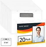 Amazon Basics Magnetic Badge Holder - Horizontal, 20-Pack