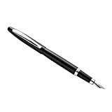 Amazon Basics - Penna stilografica ricaricabile, punta fine, fusto in ottone, inchiostro nero