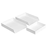 Amazon Basics Plastic Organizer - Set di ripiano portacorrispondenza (conf. da 2) e vaschetta portaoggetti, colore: bianco