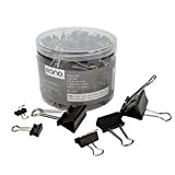 Amazon Brand – Eono Raccoglitori clip, Clip nere per raccoglitori, morsetti in metallo piegato di dimensioni assortite da 100 pezzi ...