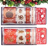 Amosfun 2 pezzi washi nastro adesivo Set Natale nastro adesivo 2 m autoadesivo per fai da te presentare, imballaggio, colore: ...