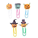 Amosfun 30 Pezzi Carino Parodia Colorato in Legno Divertente Zucca Graffette Graffette di Halloween Fermagli di Halloween per Ufficio a ...