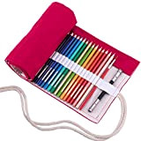 Amoyie - Sacchetto della matita portamatite arrorolabile per 36 matite colorate porta penne tela wrap borse organizer astuccio portapenne scuola ...