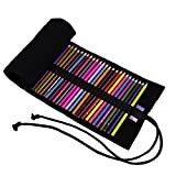 Amoyie - Sacchetto della matita portamatite arrorolabile per 48 matite colorate porta penne tela wrap borse organizer astuccio portapenne scuola ...