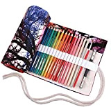 Amoyie Sacchetto della Matita Tela Rotolo Astuccio per 36 matite Colorate (No Inclusa matite) - Tramonto