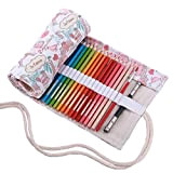 Amoyie - Tela wrap per 36 matite colorate, cassa del supporto di matita viag portamatite arrorolabile, Parigi