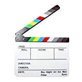 Andoer Acrilico Assicella Secco Cancellare Regista Cinematografico di Film Clapper Board Slate 9.6 * 11.7"con Colore Bastoni