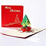 ANEWISH 3D Albero di Natale Biglietto Natalizio di Auguri Tridimensionale Cartolina di Natale con Buste
