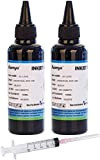 Aomya 2 Bottle Black Universal Dye Ink Kit di ricarica 100 ml per stampanti HP Canon, Epson, Brother, Lexmark, cartucce ...