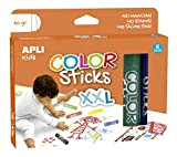 APLI Kids 17538 - Color Sticks XXL - Tempere solide per bambini, 40 g 6 pz.