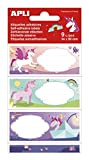 Apli Unicorni - Etichette scolastiche set da 9 pezzi, 89 x 36 mm, Multicolore