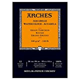 Arches Blocco Per Acquerello Incollato 1 Lato (12 Fogli) - Grana Torchon - 300 G/Mq - 26 X 36 cm