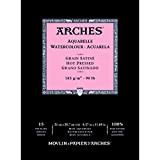 Arches Blocco Per Acquerello Incollato 1 Lato (15 Fogli) - Grana Satinata - Bianco Naturale 185G/M2 - A4