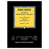 Arches Blocco Per Acquerello Incollato 1 Lato (15 Fogli) - Grana Torchon - Bianco Naturale 185G/Mq - A3