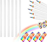 Arcobaleno Matita,6Pcs Rainbow Pencils,4Pcs Gomma Colorata,Matite per Bambini,Materiale Cartaceo Riciclabile,Matita Ergonomica Bambini Matite Bambini Regalo Feste,per Scuole e Uffici,Durezza HB