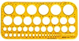 Aristo AR5033 - Cerchiometro, 45 cerchi + simboli, 260 x 130 mm, spessore: 1,5 mm, colore: Giallo trasparente