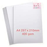 ARK - Carta da stampa super spessa, 400 g/mq, formato A4, 50 fogli, colore: Bianco